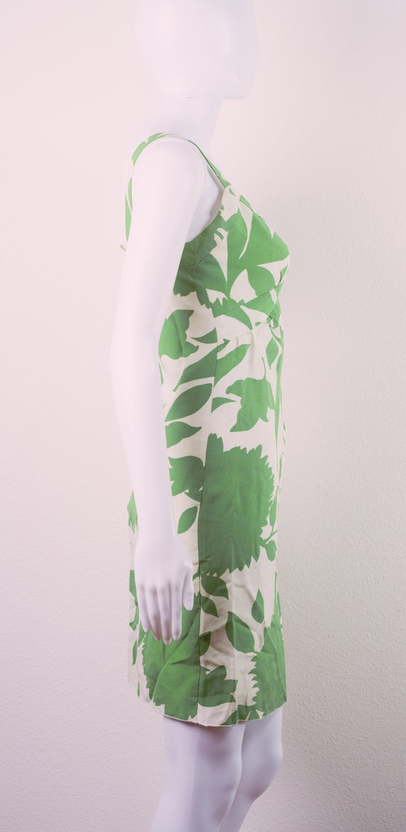Vintage Anna Sui Floral Summer Silk Dress Green a… - image 2