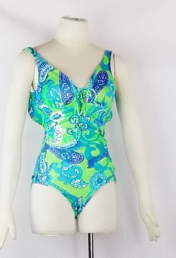 Vintage One piece Bathing Suit and Long Matching D