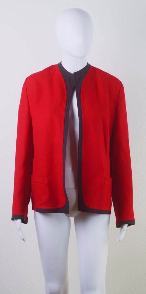 Vintage Louis Feraud Wool Open Front Jacket Sze 14