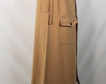 Jean Paul Gaultier  Wrap maxi Skirt camel full length sz 40