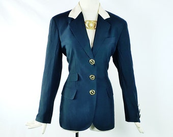 MOSCHINO COUTURE NOVELTY  Blazer With Encrusted Buttons and Embroied Back  Size 42 Spring Sale Additional 10% Off