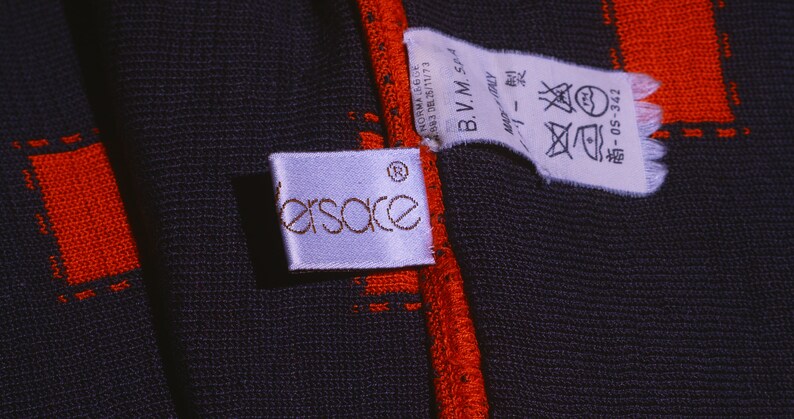 Vintage Versace Men's Scarf Cotton 1980's 57x10 imagem 9