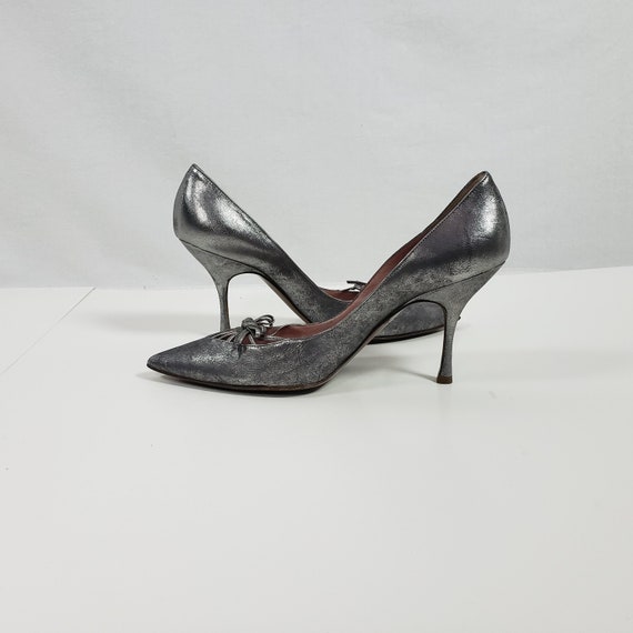 MOSCHINO CHEAP & CHIC Silver Stilleto Heels Sz 39… - image 1