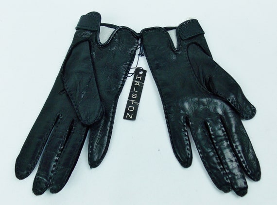 HALSTON BLACK GLOVES Deadstock with Tags 70s Fash… - image 1