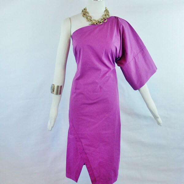 Layaway payment Jess Vintage BOTTEGA VENETA One Shoulder COCKTAIL  Dress Size 42 Amazing Detail