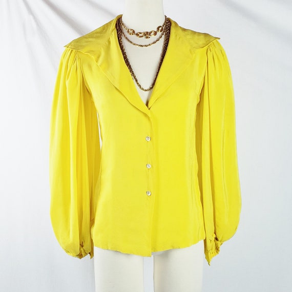 Vintage THEA PORTER Oversized Sleeves Canary Yell