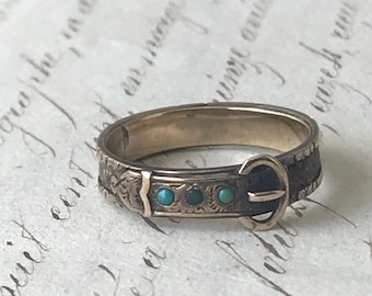 Antique Turquoise Mourning Ring