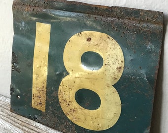 Vintage Gas Station Number Sign