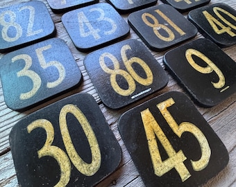 Vintage Wooden Number Tiles