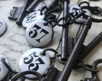 Antique French Key and Tag