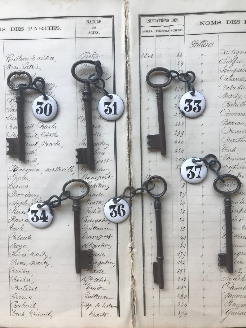 Antique French Key and Tag image 3