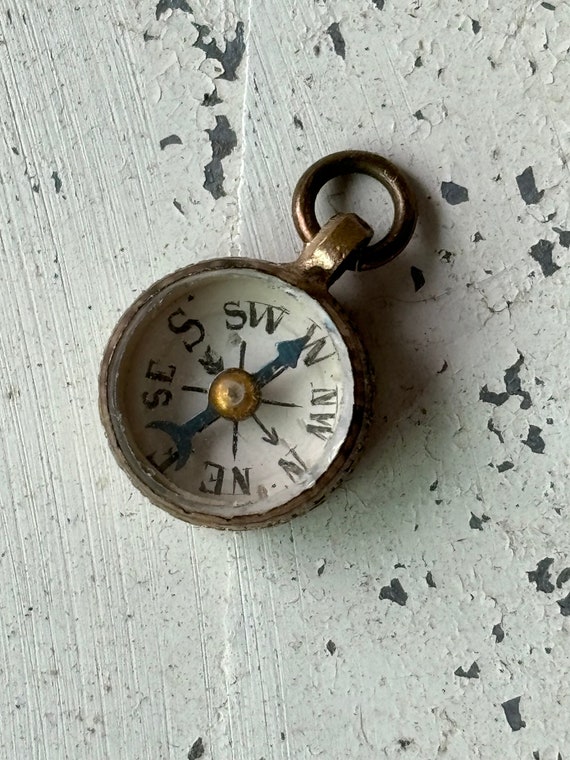 Tiny Antique Compass Fob