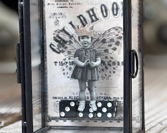 Handmade Fairy Box Assemblage Mixed Media Collage Diorama