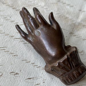 Vintage Bronze Hand Brooch
