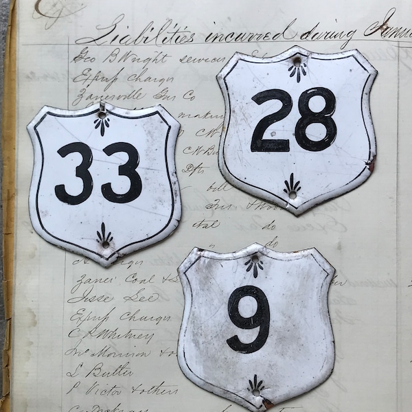 Antique French Enamel Number Plaques