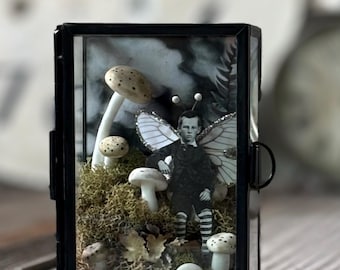 Handmade Fairy Box Assemblage Mixed Media Collage Diorama
