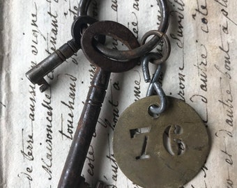 Antique Keys and French Number Tag