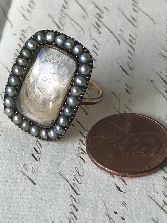 Antique Engraved Mourning Ring - image 3