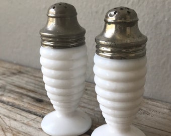 Vintage Milk Glass Shakers