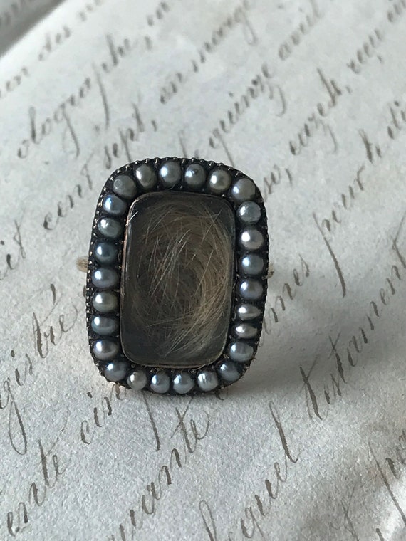 Antique Engraved Mourning Ring - image 8
