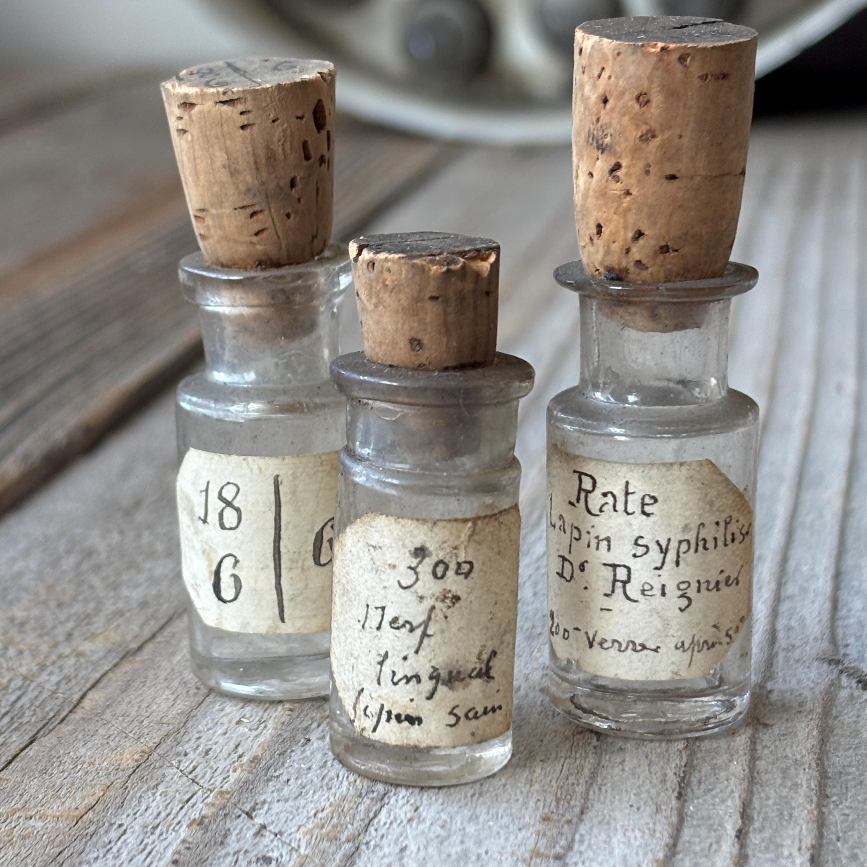 Tiny Glass Vintage Bottles - Etsy