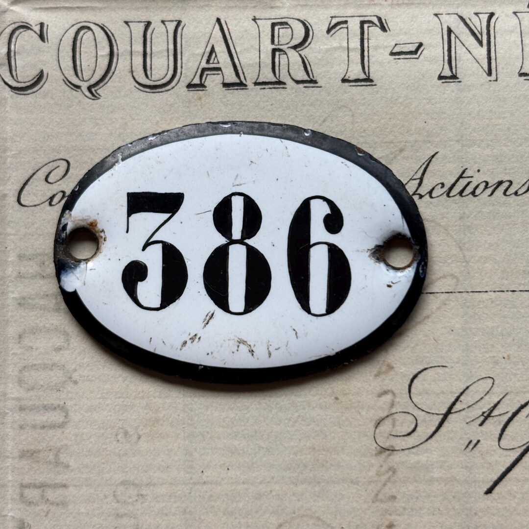Antique French Number 386 Plaque - Etsy