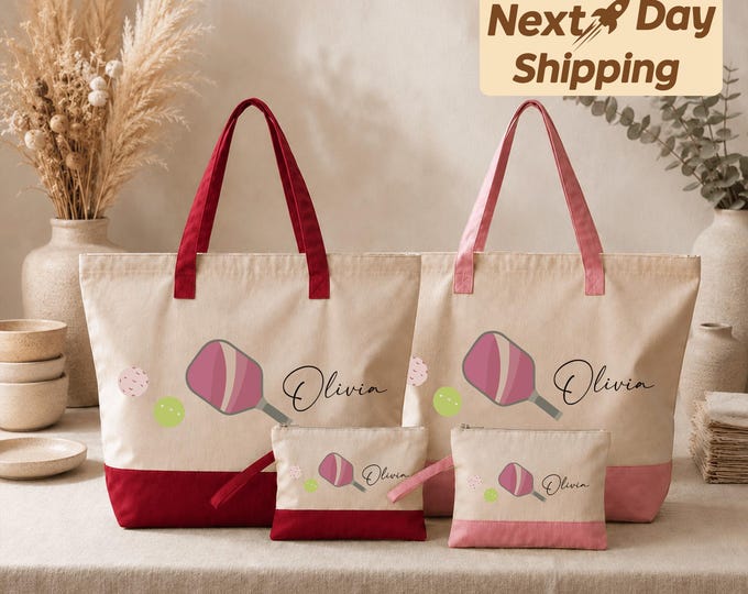 Personalized Pickleball Canvas Tote Bag: Player Gift
