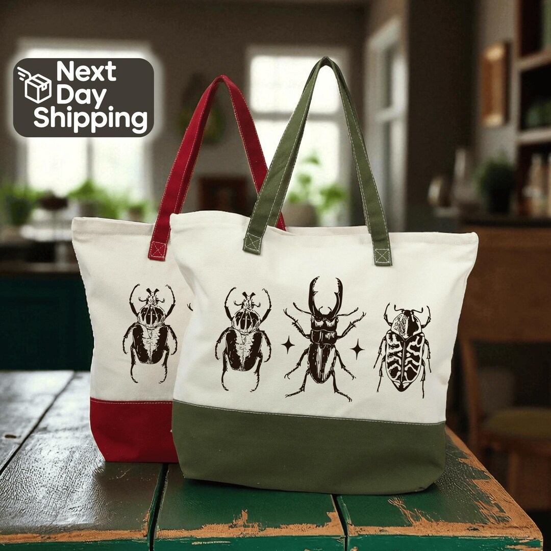 Insect Bug Canvas Tote Bag: Nature Lover Gift - Etsy