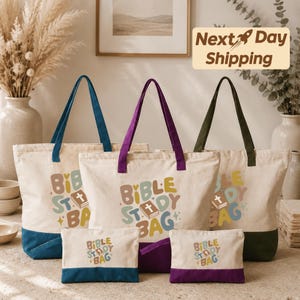 Bible Study Canvas Tote Bag: Christian Scripture & Faith Design