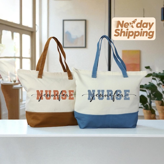 Custom Nurse Tote Bag - Durable Cotton with Inner Pocket