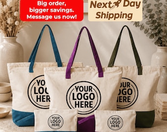 Custom Logo Tote Bag, Personalized Business Logo Bag, Custom Company Branding Tote for Events and Staff Gifts