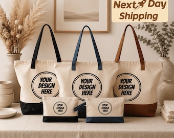 Custom Design Tote Bag – Upload Your Artwork Tote, Personalized Logo Tote, Custom Text Bag, Business Logo Tote, Make Your Own Canvas Bag