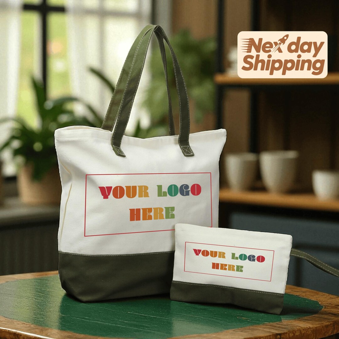 Custom Logo Canvas Tote Bag: Personalized Business Branding - Etsy
