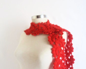 Sale red scarf shawl handmade gift mother