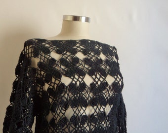 Handmade Crochet Light Gray Blouse Women accessory-handmade gift