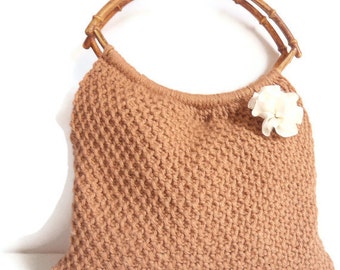 FREE SHIPPING  handmade bags - (white-brown)Afghan Crochet Bag, Handbag,Shoulder  Winter handmade beaded new Bag, turkey