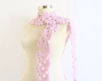 Scarf, Liliac, horton, Necklace,collar, cowl ,capelet ,collar ,long shawl , scarves ,stole,handmade,crochet,gift for her,necklace,wraps,