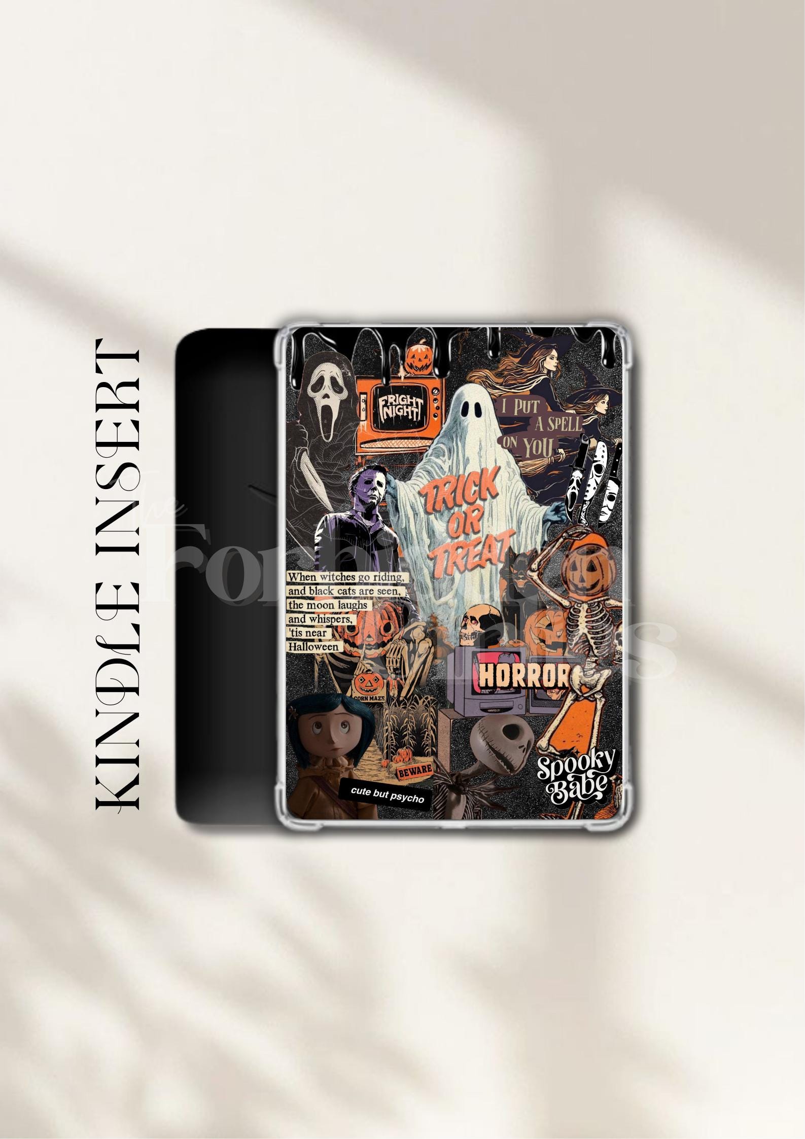 Halloween Fest Kindle Insert | Spooky Photo Card | Clear Case Insert ...