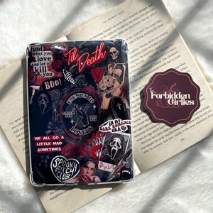 Spooky Romance Kindle-inlägg: Svart & rött glansigt fotokort