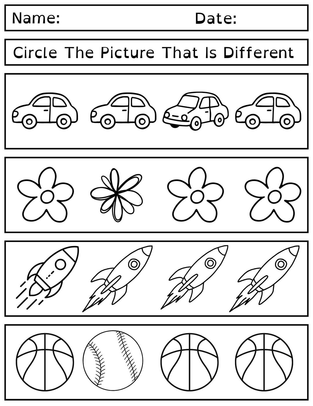 Color the Picture That is Different Color Worksheet for Kids, Printable ...