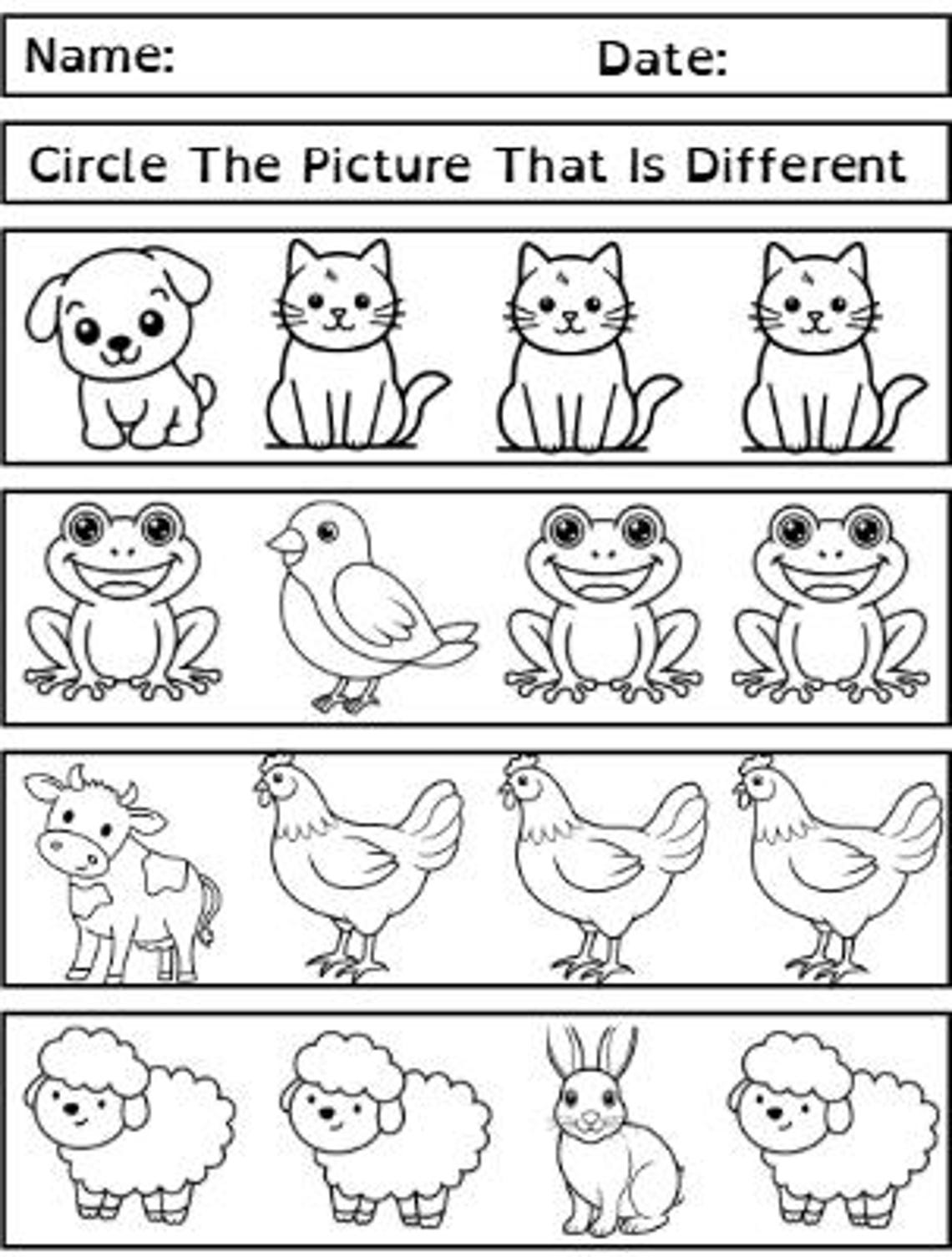 Color the Picture That is Different Color Worksheet for Kids, Printable ...