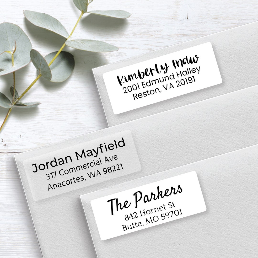 Return Address Labels, Custom Address Labels, Clear Address Labels