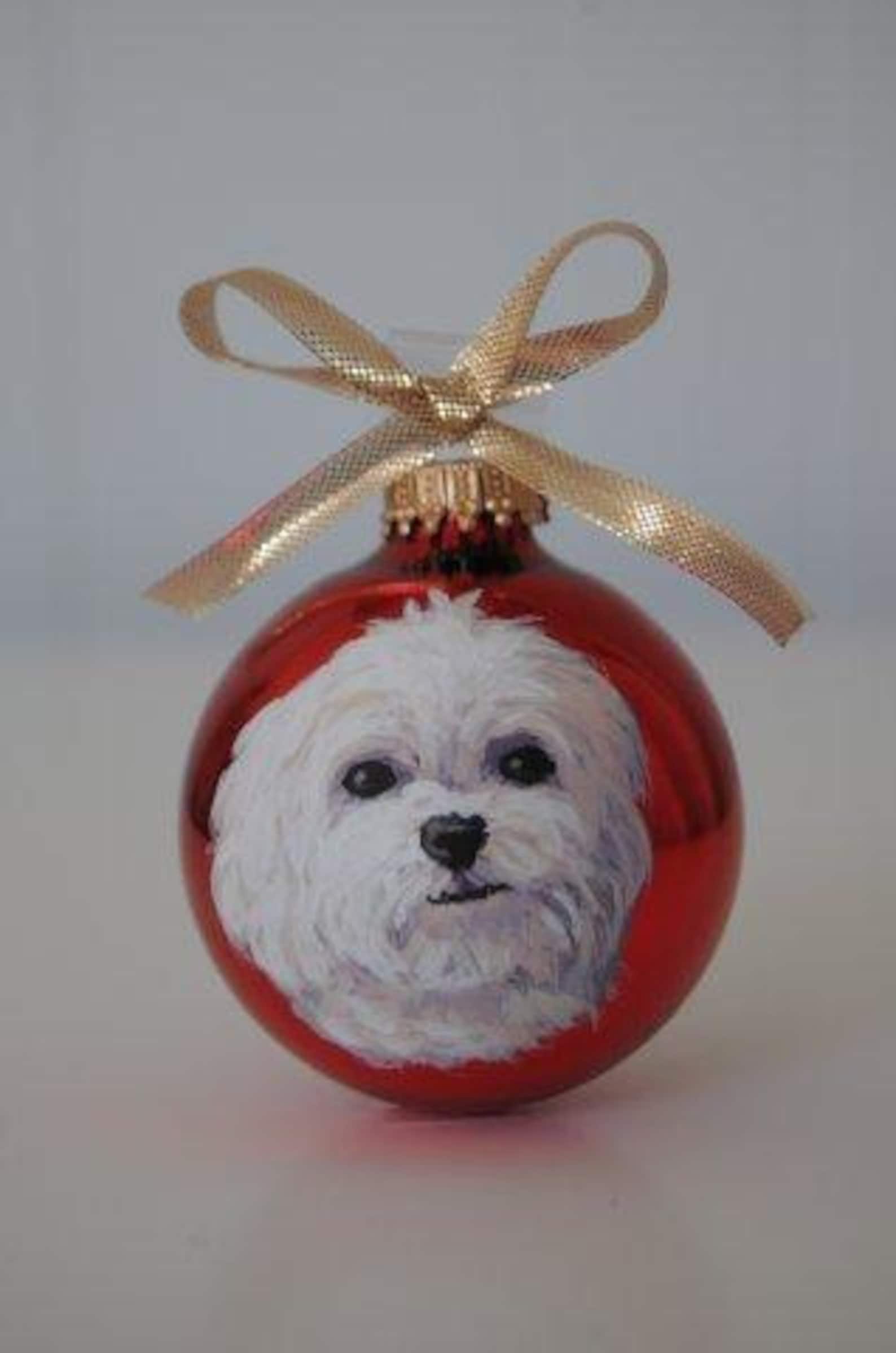 Maltese Christmas Gift Ornament Hand Painted Etsy
