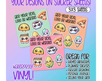 Custom Sticker Sheets 3x3" • Party Favors • Personalized Journaling Stickers • Planner Stickers