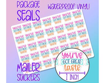 Small Business Package and Envelope Seals / Labels - Waterproof Matte Vinyl Stickers