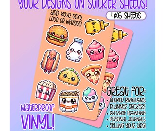 Custom Sticker Sheets 4x6" • Party Favors • Personalized Journaling Stickers • Planner Stickers