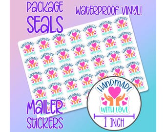 Small Business Package and Envelope Seals / Labels - Waterproof Matte Vinyl Stickers