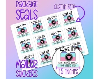 Love It? Snap Share Review  •  CUSTOMIZED Small Business Package and Envelope Seals / Labels - Waterproof Matte Vinyl Stickers