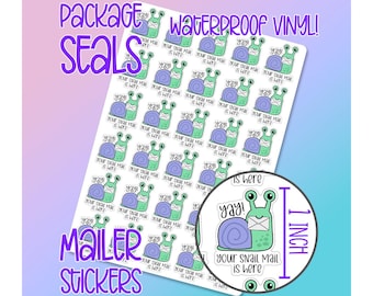 YAY! Your Snail Mail is Here  •  Small Business Package and Envelope Seals / Labels - Waterproof Matte Vinyl Stickers