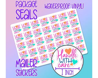 Small Business Package and Envelope Seals / Labels - Waterproof Matte Vinyl Stickers